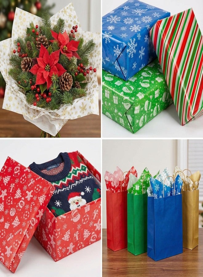 شيندل ورق تغليف هدايا عيد الميلاد من شيندل، ١٠٠ ورقة، مقاس ٢٠ × ١٤ بوصة، مناسب لأكياس الهدايا والصناديق والأعمال اليدوية وتزيين الحفلات. - Image 2